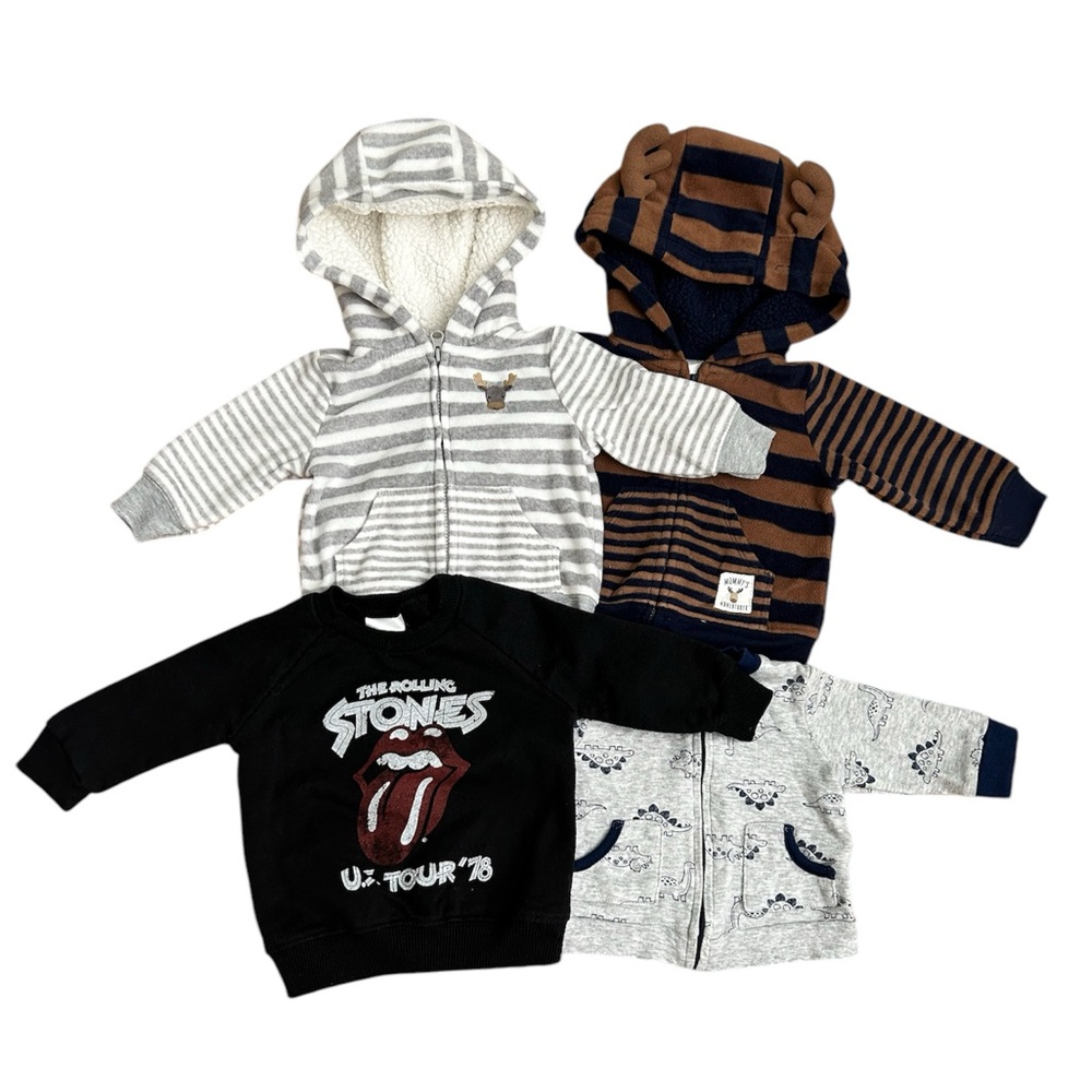 0-3m Baby Boy Sweatshirts Hoodie Fleece Jacket Clothes Bundle 3m 0-3 3 Month Lot